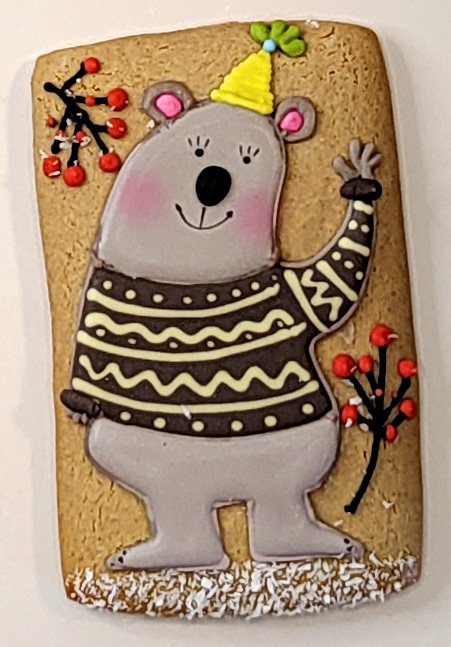 Рисувана меденка Коледен мечок